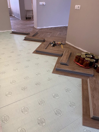 Кварцвиниловая плитка (Елочка) Alpine Floor Легкий паркет (Light Parquet) ECO 13-10 Макадамия