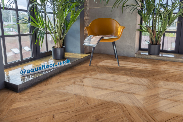 Клеевая LVT плитка елочкой Aquafloor Паркет клеевой (Parquet Glue) AF2507PG
