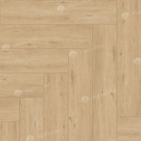 Кварцвиниловая плитка (Елочка) Alpine Floor Легкий паркет (Light Parquet) Дуб Лесат ЕСО 13-26