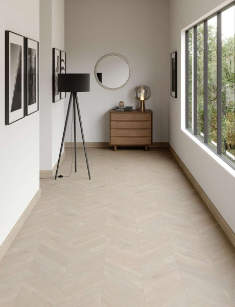 Паркетная доска ESTA Oak Chevron AB Latte 15012