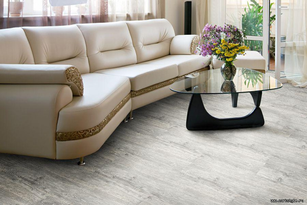 Пробковый пол с фотопечатью WOOD (замок) Castle Oak White