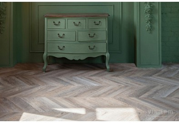 Кварцвиниловая плитка VINILAM PARQUET CHEVRON RI153616CL4 Шеврон Шампань