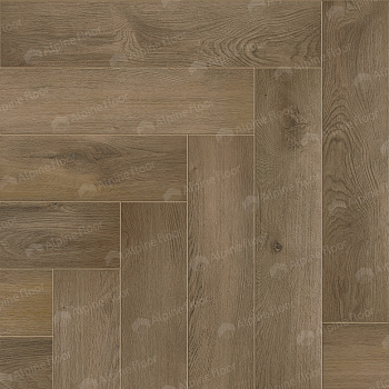 Кварцвиниловая плитка (Елочка) Alpine Floor Легкий паркет (Light Parquet) ECO 13-7 Дуб Насыщенный