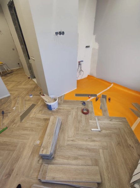 Кварцвиниловая плитка (Елочка) Alpine Floor Легкий паркет (Light Parquet) ECO 13-3 Дуб Ваниль Селект