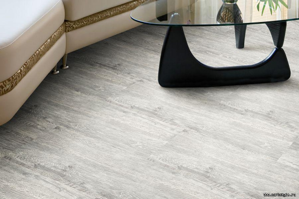 Клеевой пробковый пол с фотопечатью WOOD Castle Oak White