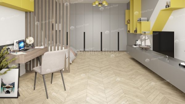 Кварцвиниловая плитка Alpine Floor Альпийский шеврон LVT (Chevron Alpine LVT) ECO 20-7 Сонома