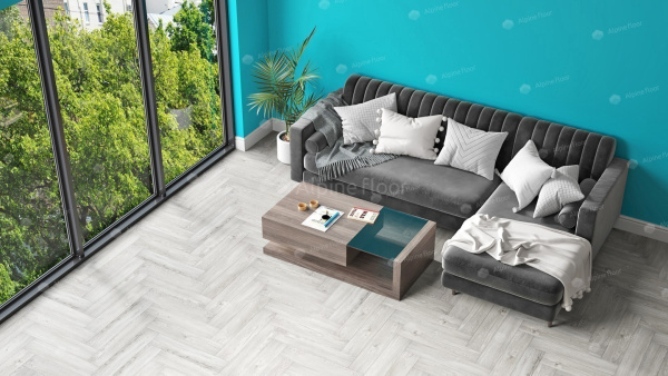 Клеевая кварцвиниловая плитка Alpine Floor Паркет LVT (Parquet LVT) Снежный ECO 16-11