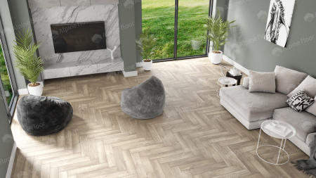 Кварцвиниловая плитка (Елочка) Alpine Floor Легкий паркет (Light Parquet) ECO 13-5 Дуб Натуральный отбеленный