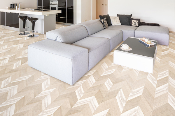 Пробковый пол Chevron (замок) Crème