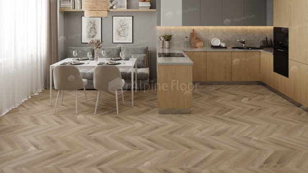 Кварцвиниловая плитка Alpine Floor Альпийский шеврон LVT (Chevron Alpine LVT) ECO 20-6 Дуб Синистра