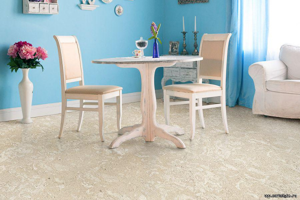 Клеевой пробковый пол ECOCork Madeira White