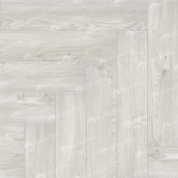 Кварцвиниловая плитка (Елочка) Alpine Floor Легкий паркет (Light Parquet) ECO 13-11 Снежный